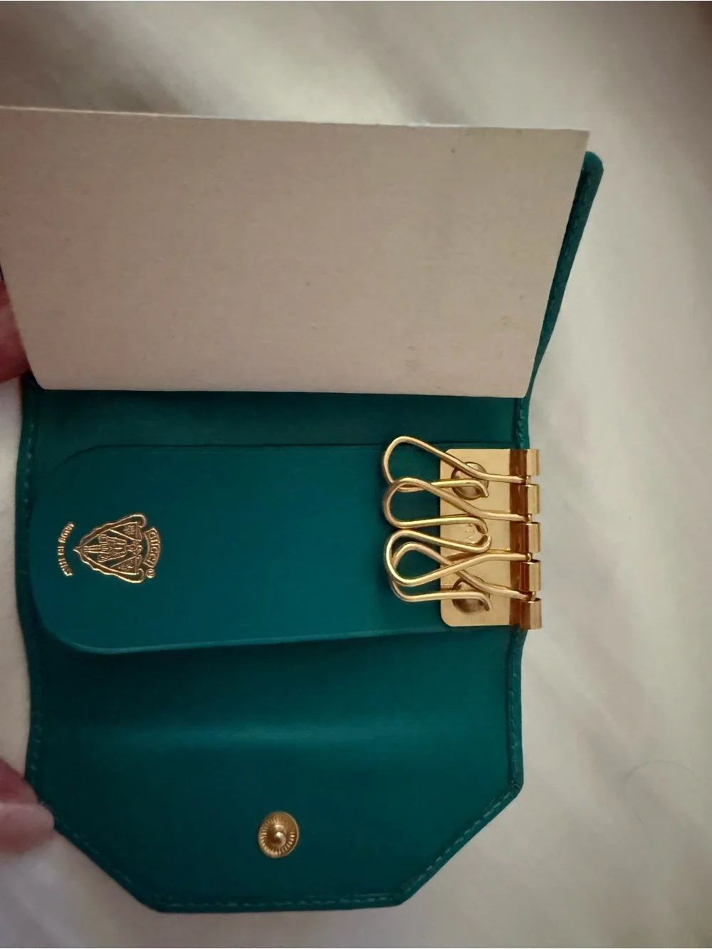Rare Gucci Teal Leather Key Cles